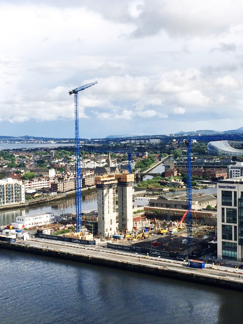 Irish Cranes currently has five cranes erected at the Capital Dock jobsite in Dublin, Ireland