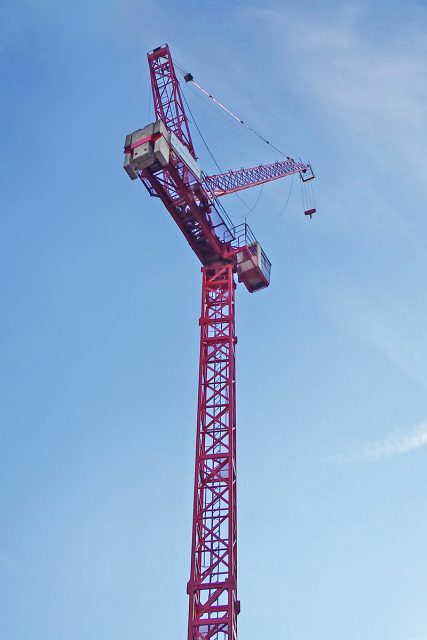 Raimondi Cranes LR60 onsite at Great Scotland Yard placed by agent Bennetts Cranes Limited 