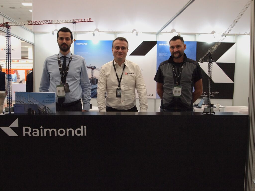 Raimondi Cranes sales, operation, and technical teams were onsite for the show’s duration
